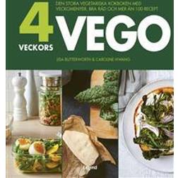 4 veckors vego : den stora vegetariska kokboken med veckomenyer, bra råd och mer än 100 recept (Inbunden)