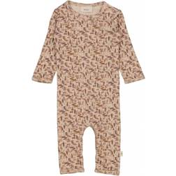 Wheat Plain Wool Jumpsuit - Khaki Wild Life (9311e-780-3208)