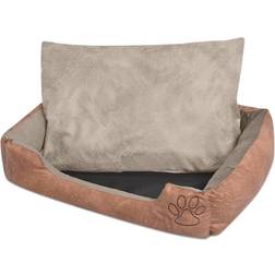 vidaXL Cuccia Per Cani Cuscino Imbottito Similpelle Taglia XL Beige