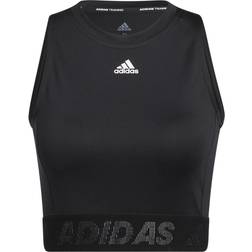 Adidas Crop Camiseta de manga corta Fitness Negro - Black/White Female