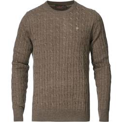 Morris Merino Cable O-Neck Sweater - Light Brown