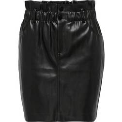 Only Maiya-Miri Leather Look Skirt - Black