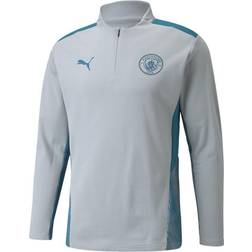 Puma Man City Training Quarter-Zip Top - White/Ocean Depths