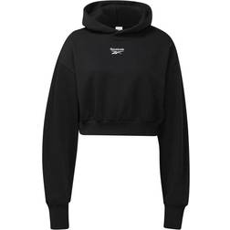 Reebok Women Classics Cropped Heavyweight French Terry Hoodie - Black