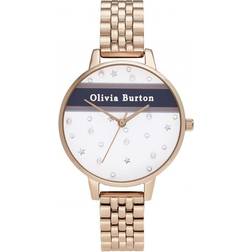 Olivia Burton & Navy Stripe Rose Bracelet (OB16VS06)