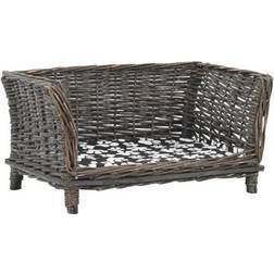 vidaXL Cesta Para Perros Con Cojín Sauce Natural Gris 50x33x30 cm