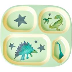 Rice Kids 4 Room Melamine Plate Dinosaurs Print