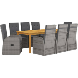 vidaXL 3067904 Matgrupp, 1 Bord inkl. 8 Stolar