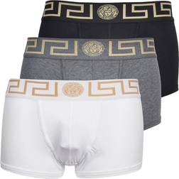 Versace Greca Border Trunks 3-pack - White/Black/Gray