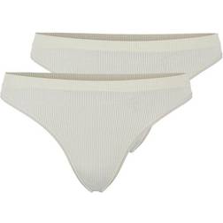 Pieces Symmi Rib String - Whitecap Gray