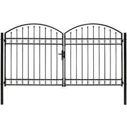 vidaXL Fence Gate Double Door with Arched Top 300x225cm