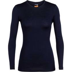 Icebreaker Women's Merino 200 Oasis Long Sleeve Crewe Thermal Top - Midnight Navy