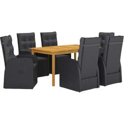 vidaXL 3067813 Juego de comedor de patio, 1 Mesa incl. 6 Sillas