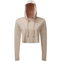 Tridri Women's Cropped Hooded Long Sleeve T-shirt - Nude