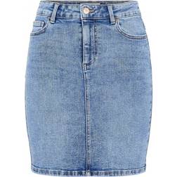 Pieces Lili Denim Skirt - Light Blue Denim