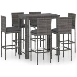 vidaXL 3064799 Conjunto de Bar Exterior, 1 Mesa incl. 6 Sillas