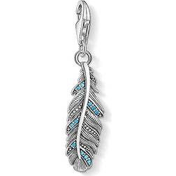 Thomas Sabo Feather Charm Pendant - Silver/Turquoise