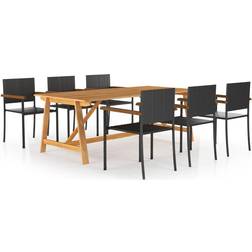 vidaXL 3068814 Patio Dining Set, 1 Table incl. 6 Chairs