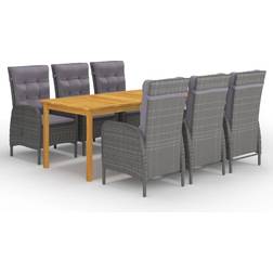 vidaXL 3067867 Matgrupp, 1 Bord inkl. 6 Stolar