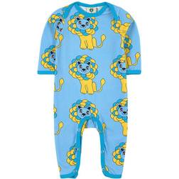 Småfolk Body Suits with Lion - Blue Grotto (14-4015)