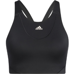 Adidas Medium-Support High-Neck Yoga Sports Bra - Black/White