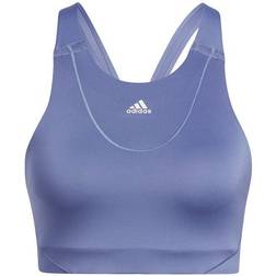 adidas Medium-Support High-Neck Yoga Sports Bra - Orbit Violet/Ambient Blush