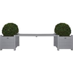 Esschert Design Planters with Bridge Bench