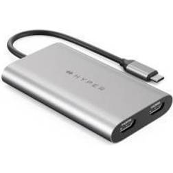 Hyper USB C - 2xHDMI M-F Adapter