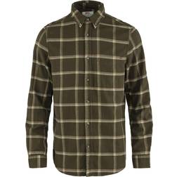Fjällräven Övik Comfort Flannel Shirt - Dark Olive/Sand Stone