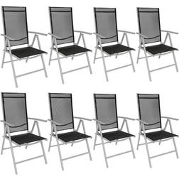 tectake Folding Chair in Aluminum 8-pack Garden Dining Chair