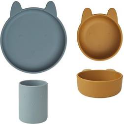 Liewood Silicone Tableware Rabbit/Blue Multi Mix