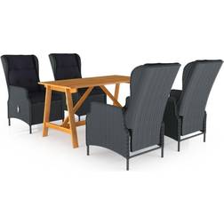 vidaXL 3068782 Ensemble repas de patio, 1 Table incluse 4 Chaises