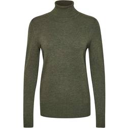 Saint Tropez Mila Knitted Rollneck - Army Green Melange