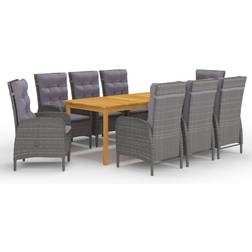 vidaXL 3067869 Matgrupp, 1 Bord inkl. 8 Stolar