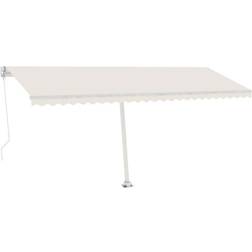 vidaXL Toldo De Pie Retráctil Manual Amarillo Y Blanco 500x350 cm