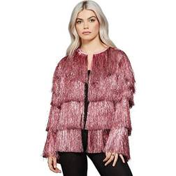 Smiffys Fever Tinsel Festival Jacket Pink