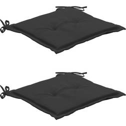 vidaXL 2-pack Stolsdyna Svart (50x50cm)