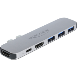 DeLock 2xUSBC-2xHDMI/USB C/3xUSB A M-F Adapter