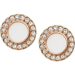 Fossil Stone Glitz Studs - Rose Gold/White/Transparent