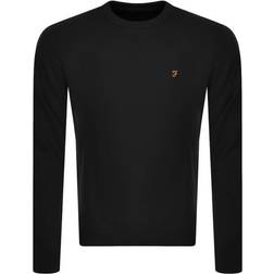 Farah Vintage Tim Organic Cotton Crew Neck Sweatshirt - Black