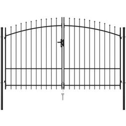 vidaXL Fence Gate Double Door with Spike Top 300x250cm