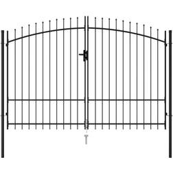 vidaXL Fence Gate Double Door with Spike Top 300x225cm