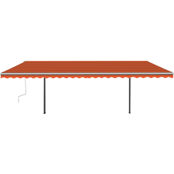 vidaXL Toldo Retráctil Automático Con Postes Crema 6 x 3 m Multicolor 600x300cm