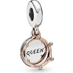 Pandora Queen & Regal Crown Dangle Charm - Silver/Rose Gold