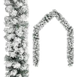 vidaXL Garlands Christmas with Snow Green/White 5m