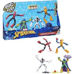 Hasbro Marvel Spiderman Bend & Flex Figure 4 Pack Spiderman & Anti Venom vs Marvel's Mysterio & Hobgoblin