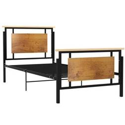 vidaXL Bed Frame Metal Mdf 90cm Sengeramme 100X200cm