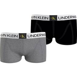 Calvin Klein Minigram Boy's Trunks 2-pack - Grå Heather/PVH Black (B70B700349)