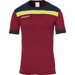 Uhlsport Offense 23 Short Sleeved T-shirt Unisex - Bordeaux/Navy/Fluo Yellow