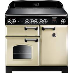 Rangemaster CLA100EICR/C 100cm Electric Range Cooker with Induction Hob Chrome, Beige